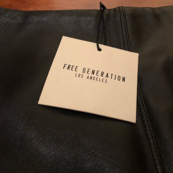 Black Faux Leather Embroidered Skirt - Picture 3 of 3